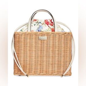 Kate Spade - floral interior wicker bag